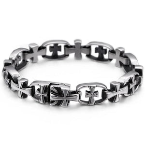 Bracelet Chaîne Homme Croix Vintage en Acier - Mon Bracelet Homme