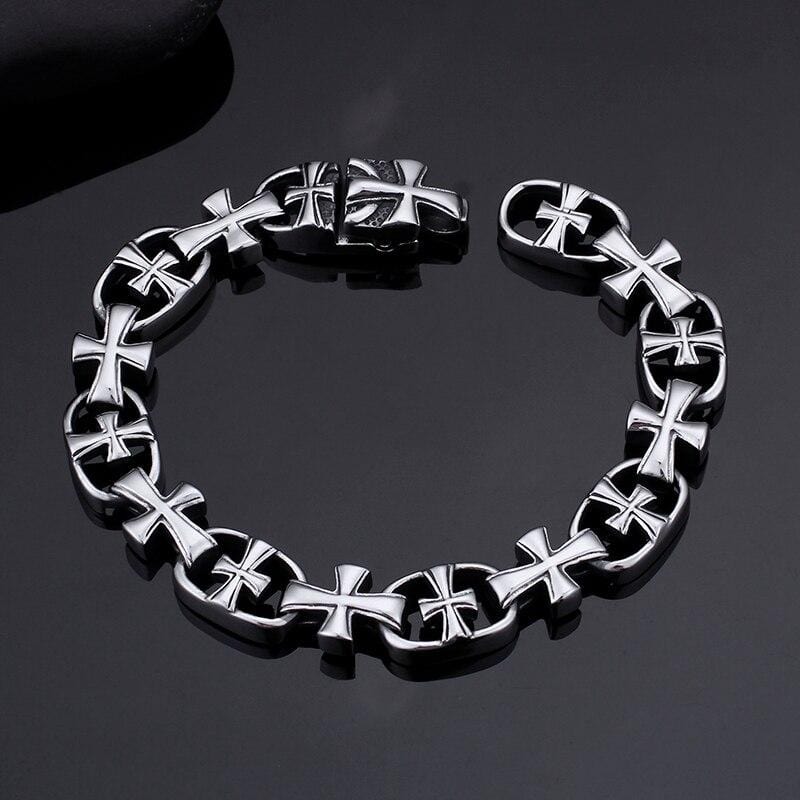 Bracelet Chaîne Homme Croix Vintage en Acier - Mon Bracelet Homme
