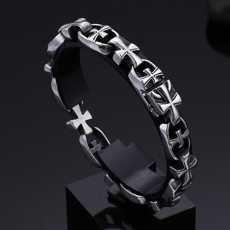 Bracelet Chaîne Homme Croix Vintage en Acier - Mon Bracelet Homme