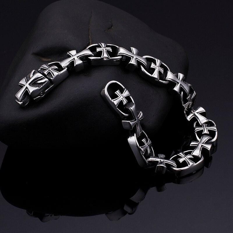 Bracelet Chaîne Homme Croix Vintage en Acier - Mon Bracelet Homme