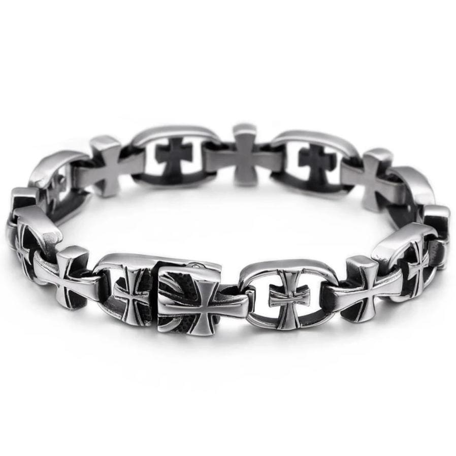 Bracelet Chaîne Homme Croix Vintage en Acier - Mon Bracelet Homme