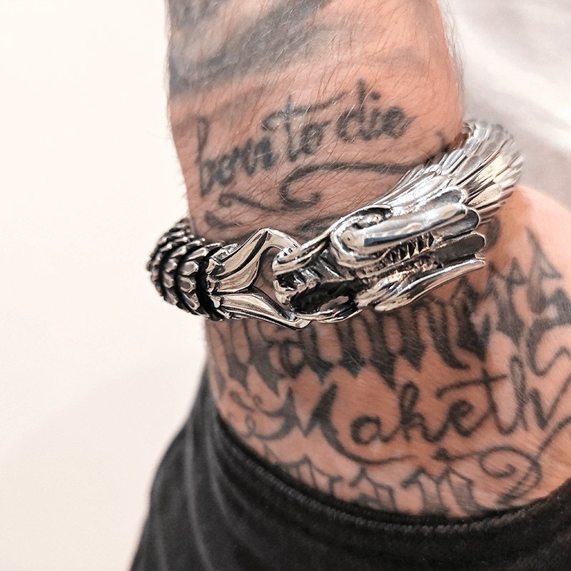 Bracelet Chaîne Homme Dragon en Acier - Mon Bracelet Homme