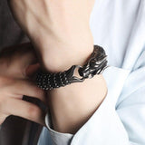 Bracelet Chaîne Homme Dragon en Acier - Mon Bracelet Homme
