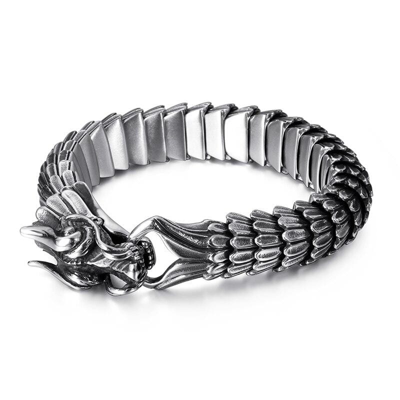 Bracelet Chaîne Homme Dragon en Acier - Mon Bracelet Homme