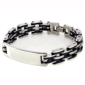 Bracelet Chaîne Homme Maillons Noirs en Acier - Mon Bracelet Homme