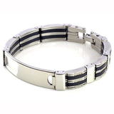 Bracelet Chaîne Homme Plaque Argentée en Acier - Mon Bracelet Homme