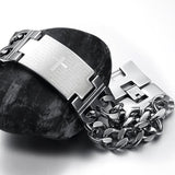 Bracelet Chaîne Large Croix Homme en Acier - Mon Bracelet Homme