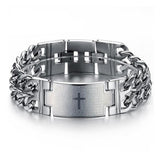 Bracelet Chaîne Large Croix Homme en Acier - Mon Bracelet Homme