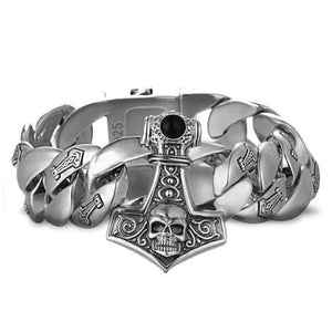 Bracelet Chaîne Luxe Tête de Mort en Argent - Mon Bracelet Homme