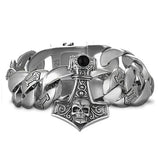 Bracelet Chaîne Luxe Tête de Mort en Argent
