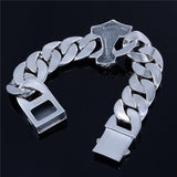 Bracelet Chaîne Luxe Tête de Mort en Argent - Mon Bracelet Homme