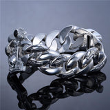 Bracelet Chaîne Luxe Tête de Mort en Argent - Mon Bracelet Homme