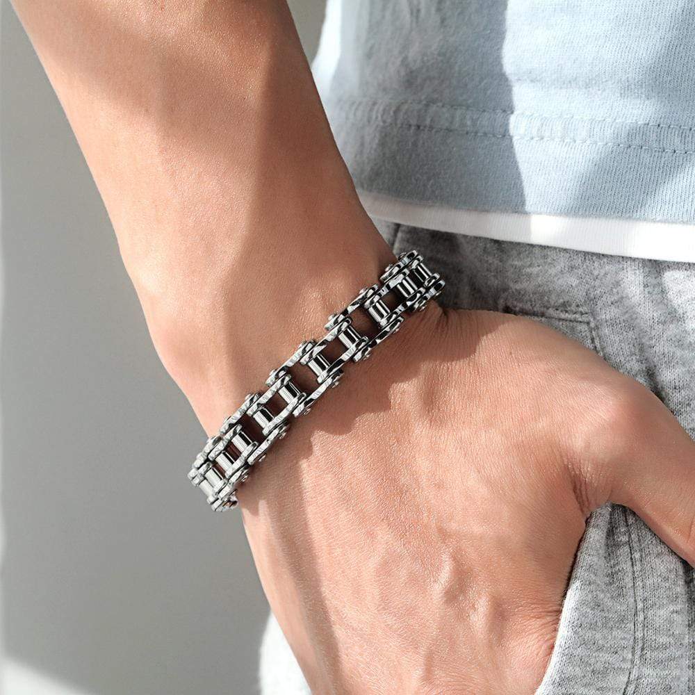 Bracelet Chaîne Moto Homme en Acier - Mon Bracelet Homme