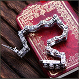 Bracelet Chaine Moto Tête De Mort Argent - Mon Bracelet Homme