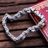 Bracelet Chaine Moto Tête De Mort Argent - Mon Bracelet Homme