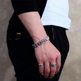 Bracelet Chaine Moto Tête De Mort Argent - Mon Bracelet Homme