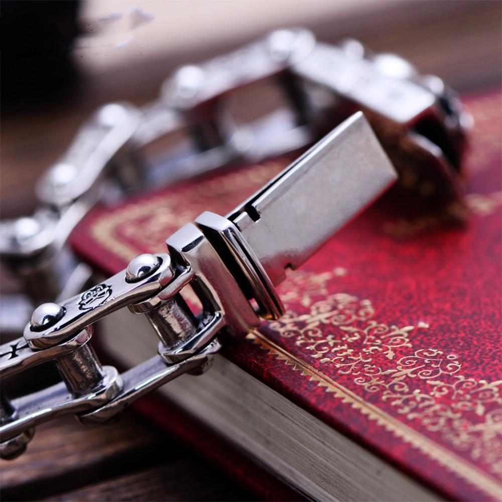 Bracelet Chaine Moto Tête De Mort Argent - Mon Bracelet Homme