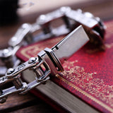 Bracelet Chaine Moto Tête De Mort Argent - Mon Bracelet Homme