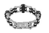 Bracelet Chaine Moto Tête De Mort Noir - Mon Bracelet Homme