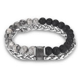 Bracelet Chaîne Pierre Naturelle en Acier