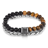 Bracelet Chaîne Pierre Naturelle en Acier - Mon Bracelet Homme