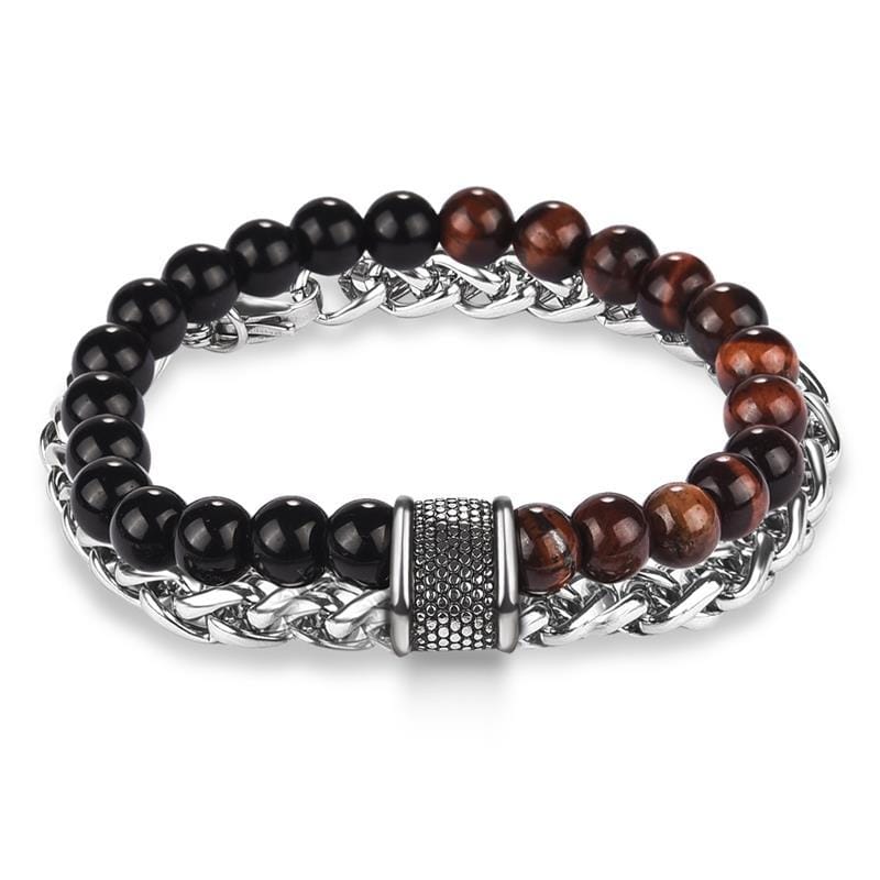 Bracelet Chaîne Pierre Naturelle en Acier - Mon Bracelet Homme