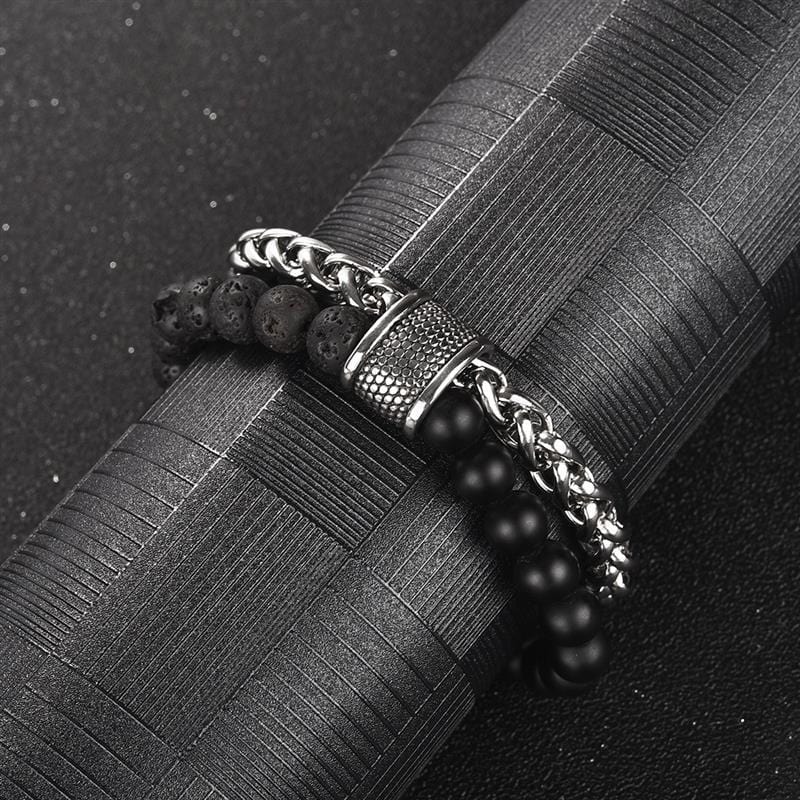 Bracelet Chaîne Pierre Naturelle en Acier - Mon Bracelet Homme