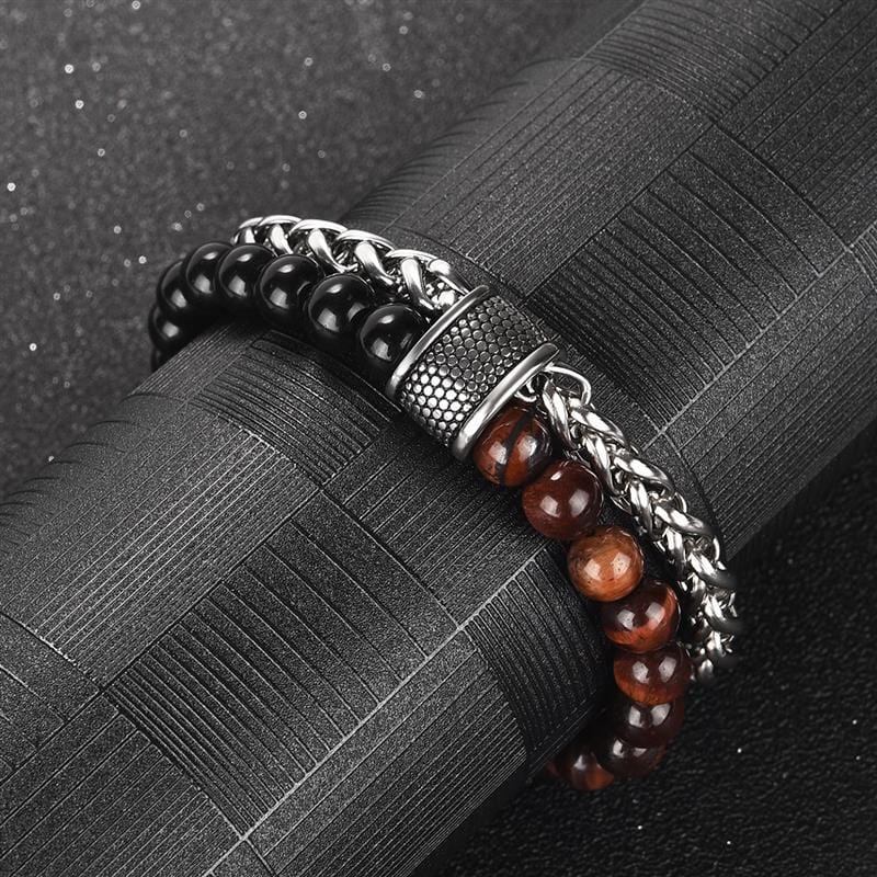 Bracelet Chaîne Pierre Naturelle en Acier - Mon Bracelet Homme