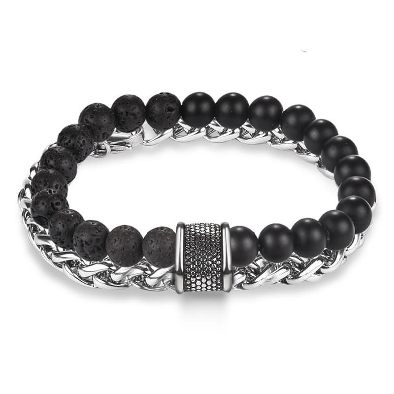 Bracelet Chaîne Pierre Naturelle en Acier - Mon Bracelet Homme