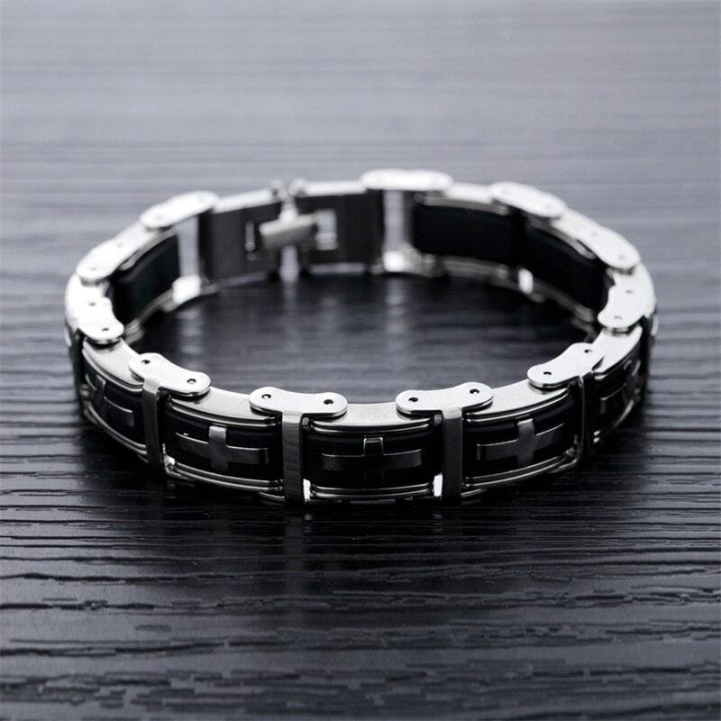 Bracelet Chaîne Style Punk en Acier - Mon Bracelet Homme