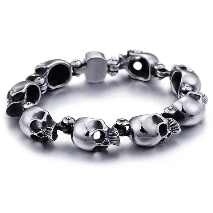 Bracelet Chaîne Tête de Mort en Acier - Mon Bracelet Homme