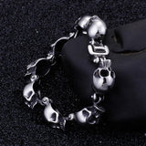 Bracelet Chaîne Tête de Mort en Acier - Mon Bracelet Homme