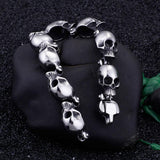 Bracelet Chaîne Tête de Mort en Acier - Mon Bracelet Homme