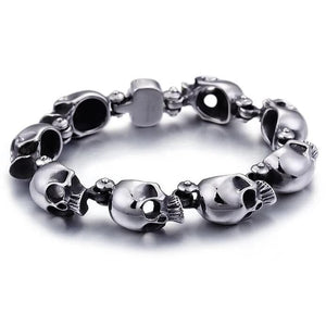 Bracelet Chaîne Tête de Mort en Acier - Mon Bracelet Homme