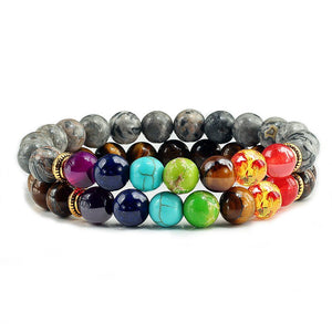 Bracelet Chakra Homme En Perles Gris - Mon Bracelet Homme