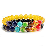 Bracelet Chakra Homme En Perles Noir et Jaune
