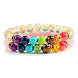 Bracelet Chakra Homme En Perles Transparentes