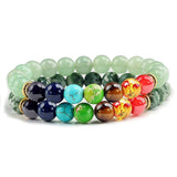 Bracelet Chakra Homme En Perles Vert