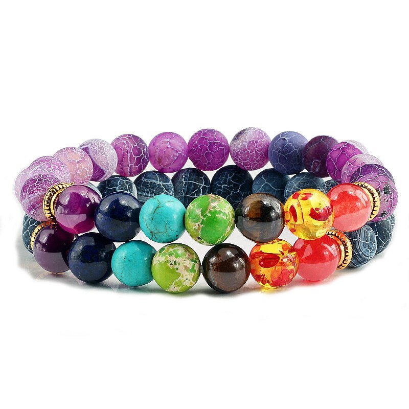 Bracelet Chakra Homme En Perles Violet - Mon Bracelet Homme