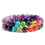 Bracelet Chakra Homme En Perles Violet