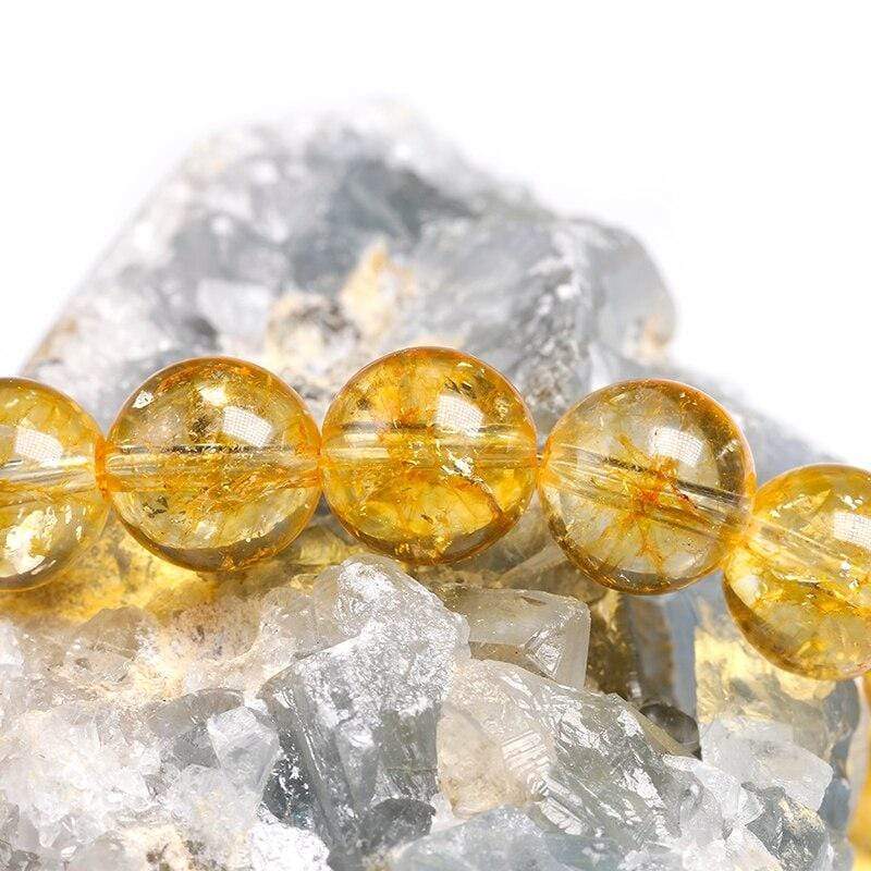 Bracelet Citrine Naturelle Homme en Perles - Mon Bracelet Homme