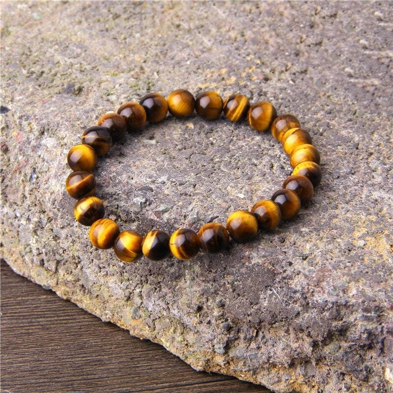 Bracelet Classe en Perles Naturelles Homme en Œil-de-Tigre - Mon Bracelet Homme
