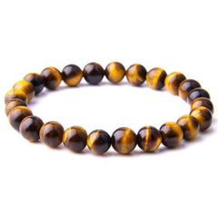 Bracelet Classe en Perles Naturelles Homme en Œil-de-Tigre