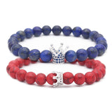 Bracelet Couronne Couple Amoureux en Pierre