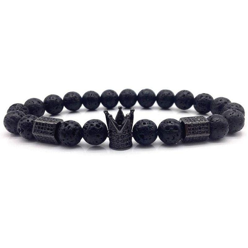 Bracelet Couronne en Perles de 8mm en Pierre - Mon Bracelet Homme