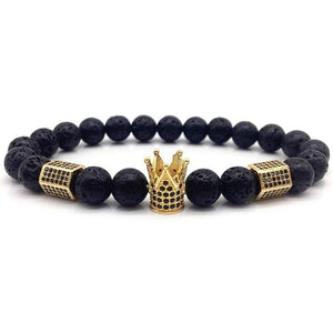 Bracelet Couronne en Pierre volcanique - Mon Bracelet Homme