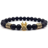 Bracelet Couronne en Pierre volcanique - Mon Bracelet Homme