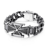 Bracelet Croix de Malte Homme Chaîne en Acier