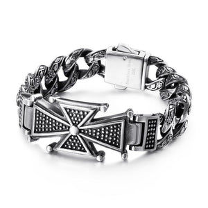 Bracelet Croix de Malte Homme Chaîne en Acier - Mon Bracelet Homme