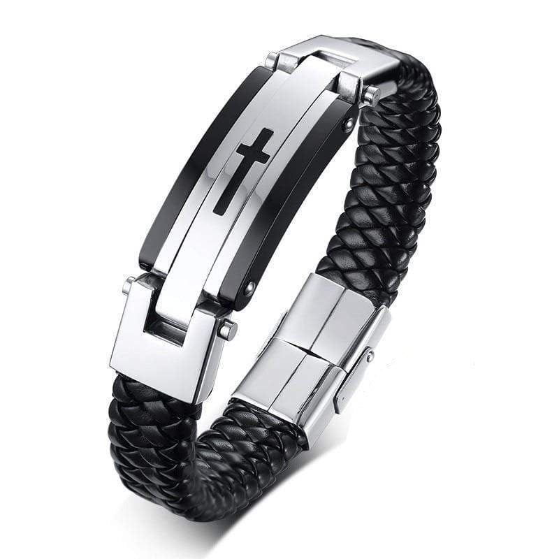 Bracelet Croix Homme Bijouterie en Cuir - Mon Bracelet Homme